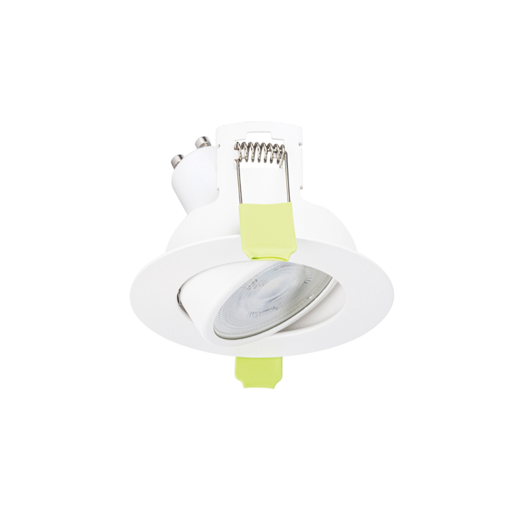 Evofire Midi Ultra Slim 85mm White Tiltable Fire Rated Ip20 Downlight - 85mm Cut Out  - Gu10