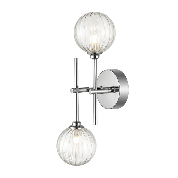 Franklite Abstraction Chrome 2 Light Bathroom Wall Sconce - IP44