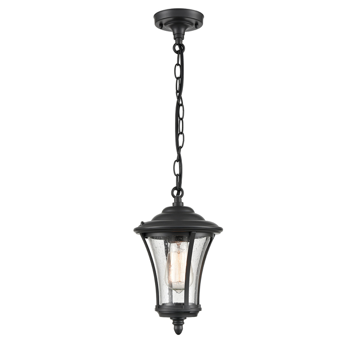 Franklite Alfresco Exterior Pendant Light In Charcoal Finish Complete With Raindrop Effect Glass - IP44