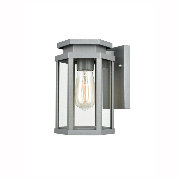 Franklite Alfresco Silver Grey Exterior Wall Light Complete With Clear Glass - IP44