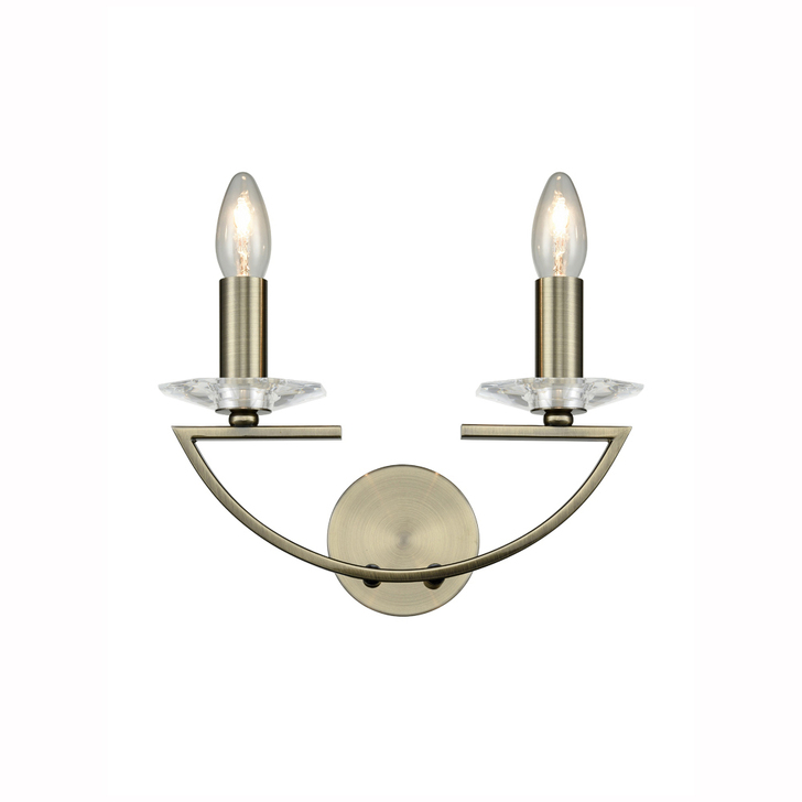 Franklite Artemis Bronze Double Wall Light Complete With Crystal Sconces