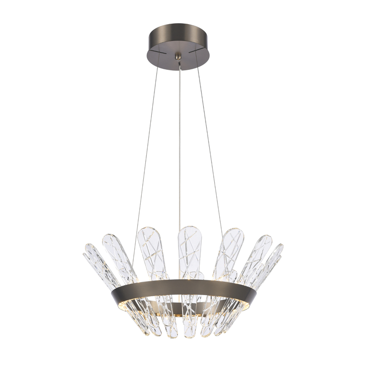 Franklite Beatrice 550mm Brushed Bronze Dimmable Led Pendant Light - 3000K