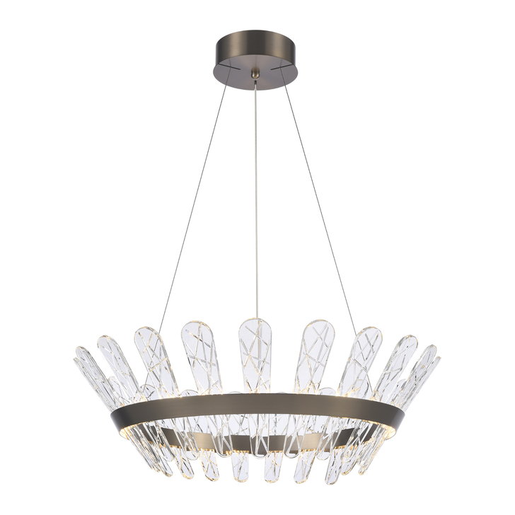 Franklite Beatrice 750mm Brushed Bronze Dimmable Led Pendant Light - 3000K