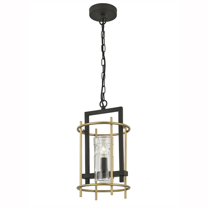 Franklite Bistro Matt Gold/Iron Finish Single Pendant Light