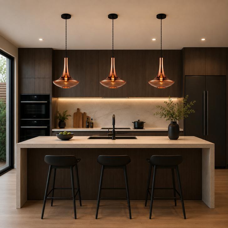 Franklite Bordeaux Copper Glass Finish Single Pendant Light