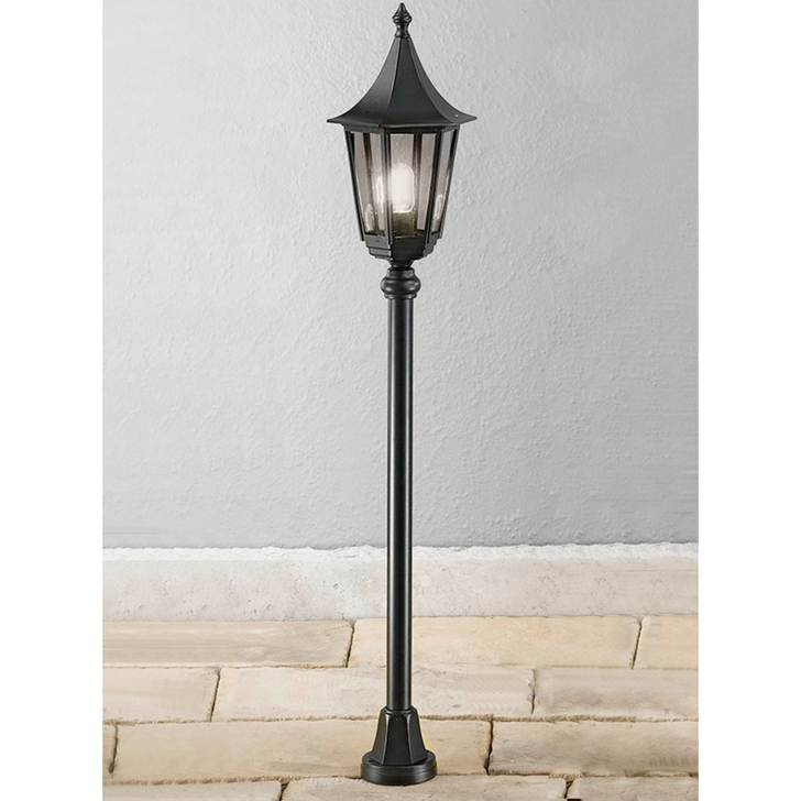 Franklite Boulevard  Matt Black Exterior Post Lamp Complete With Smoke Panels