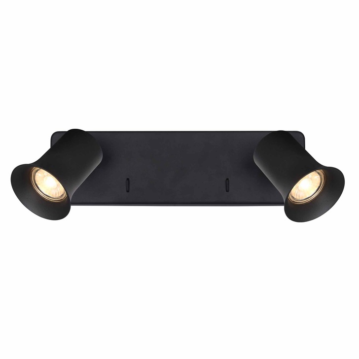 Franklite Broadway Double Adjustable Spotlight In Matt Black