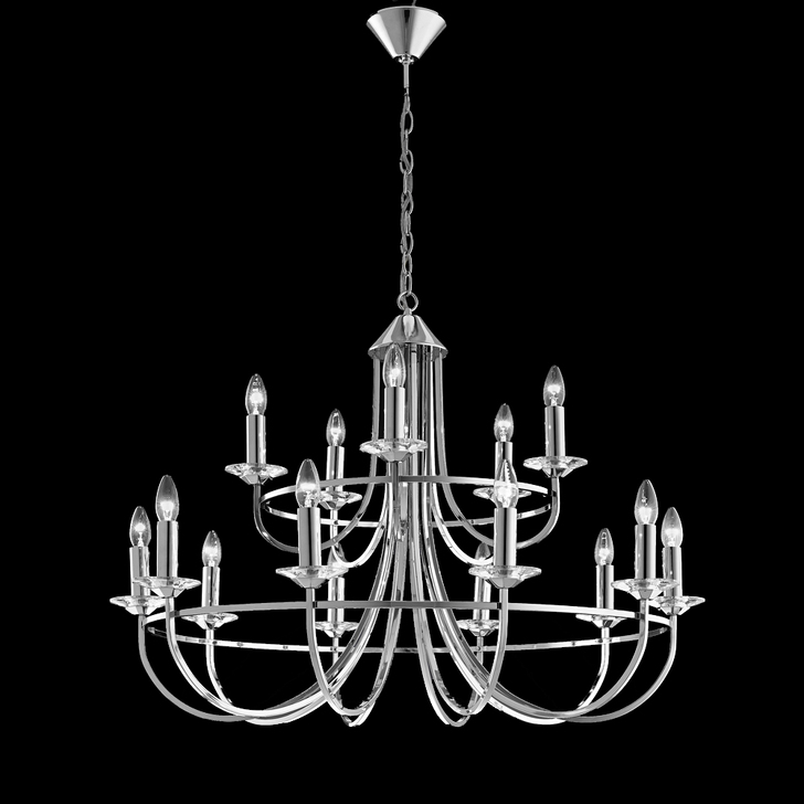 Franklite Carousel Polished Chrome 15 Light Chandelier