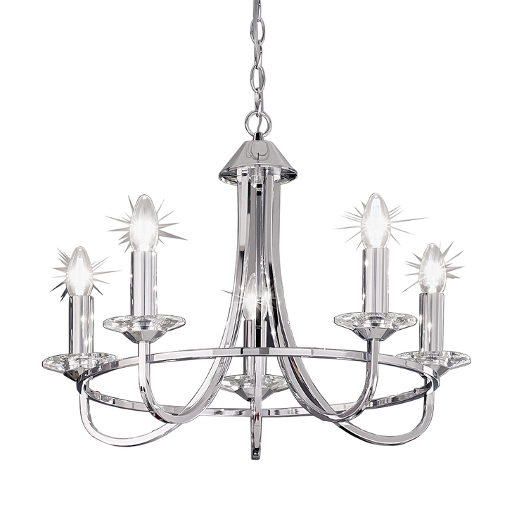 Franklite Carousel Polished Chrome 5 Light Chandelier