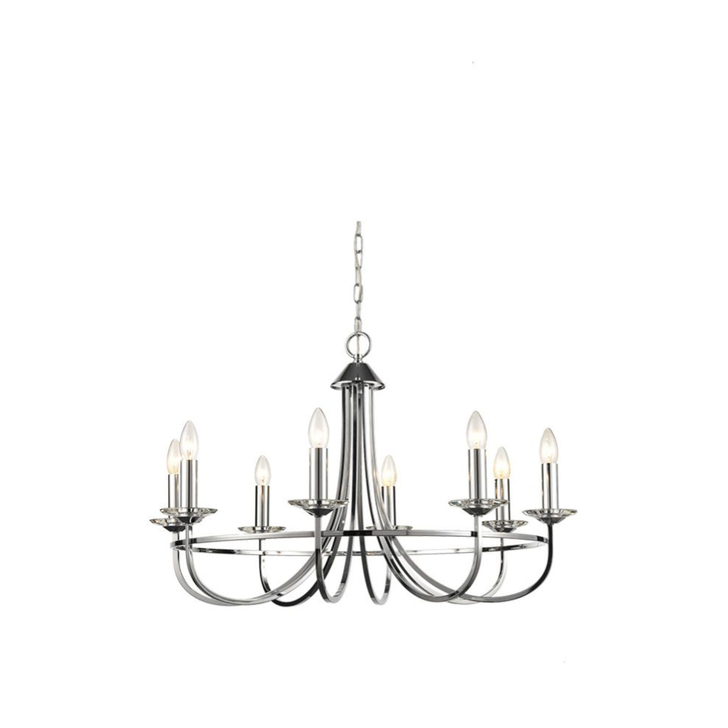 Franklite Carousel Polished Chrome 8 Light Chandelier