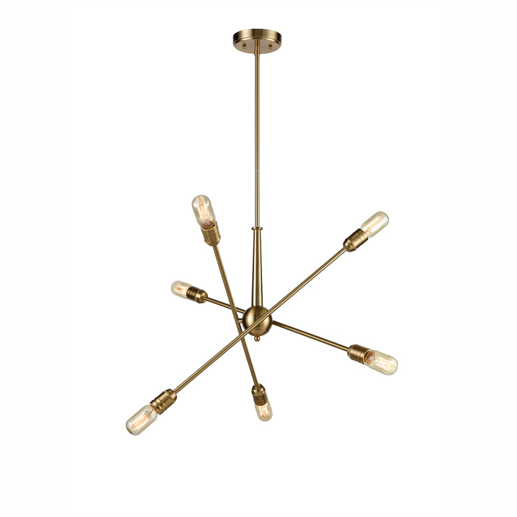 Franklite Centrix Gold Finish 6 Light Semi-Flush Ceiling Light