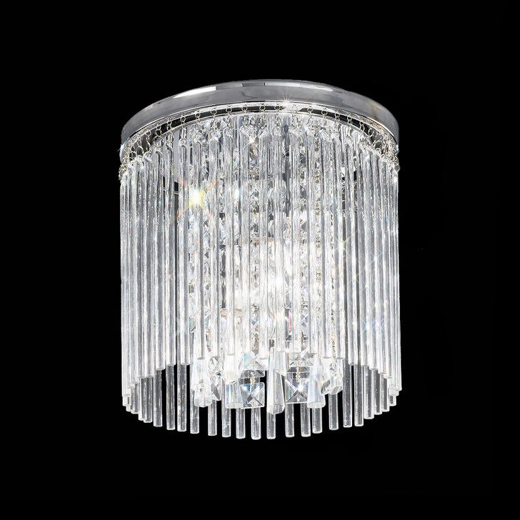 Franklite Charisma 250mm Polished Chrome Flush 3 Light Crystal Ceiling Light