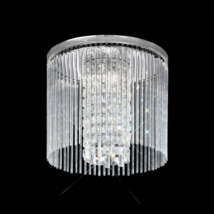 Franklite Charisma 350mm Polished Chrome Flush 3 Light Crystal Ceiling Light