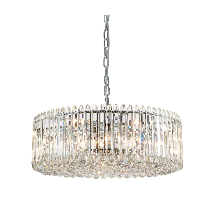 Franklite Diva 15 Light Crystal Pendant Light With Chrome Metalwork - 750mm