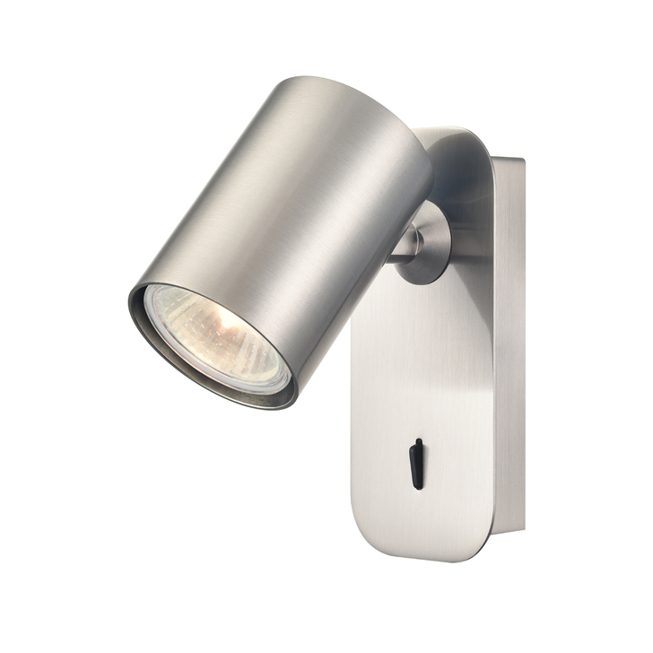 Franklite Duet Satin Nickel Adjustable Single Spotlight - Switched