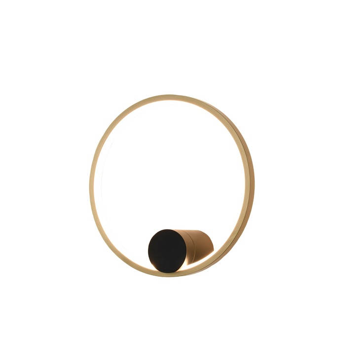 Franklite Eclipse Hoop Ring Led Wall Light In Gold & Matt Black - 3000K