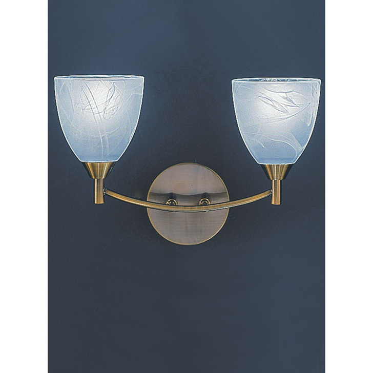 Franklite Emmy Bronze Double Wall Light Complete With Alabaster Effect Glasses