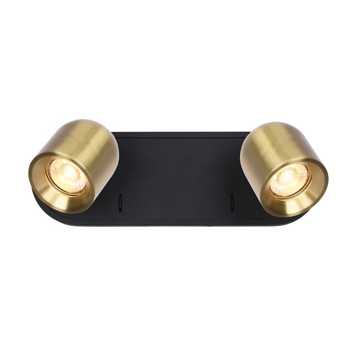 Franklite Encore Double Adjustable Spotlight In Matt Black & Brushed Brass