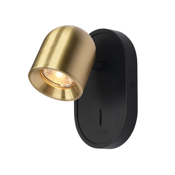 Franklite Encore Single Adjustable Spotlight In Matt Black & Brushed Brass