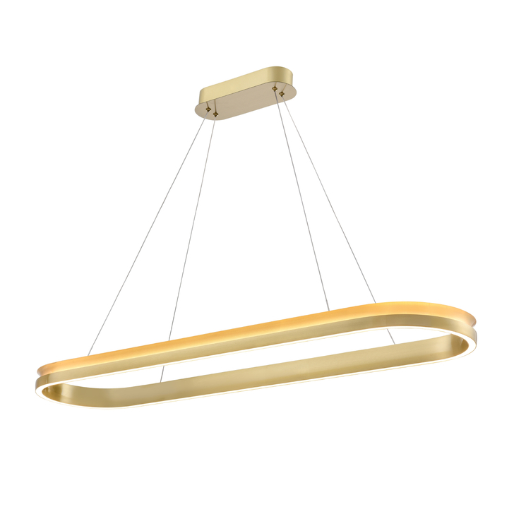 Franklite Eternity Satin Brass Dimmable Led Linear Ring Light - 800mm - 3000K