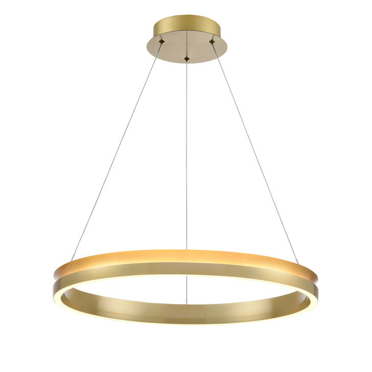 Franklite Eternity Satin Brass Dimmable Led Round Ring Light - 600mm - 3000K