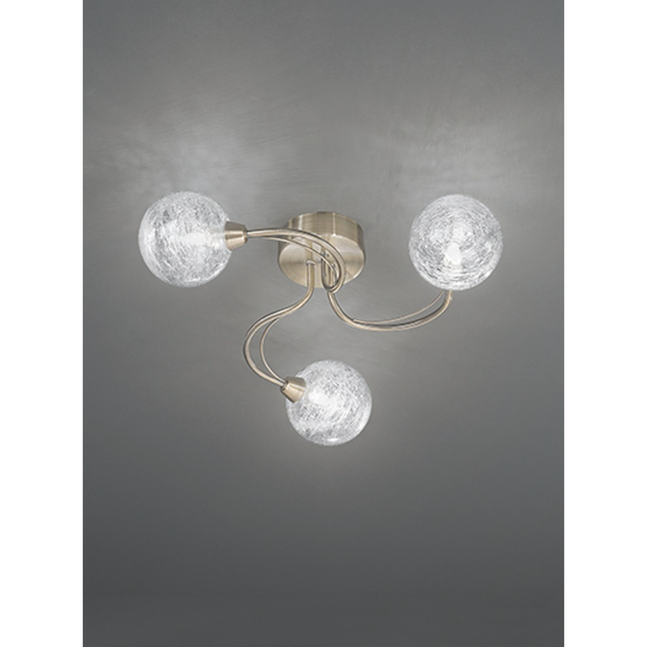 Franklite Gyro 3 Light Flush Ceiling Light In Bronze Complete With Clear Glass