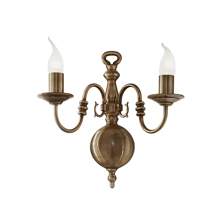 Franklite Halle Bronzed Brass Large Double Wall Light