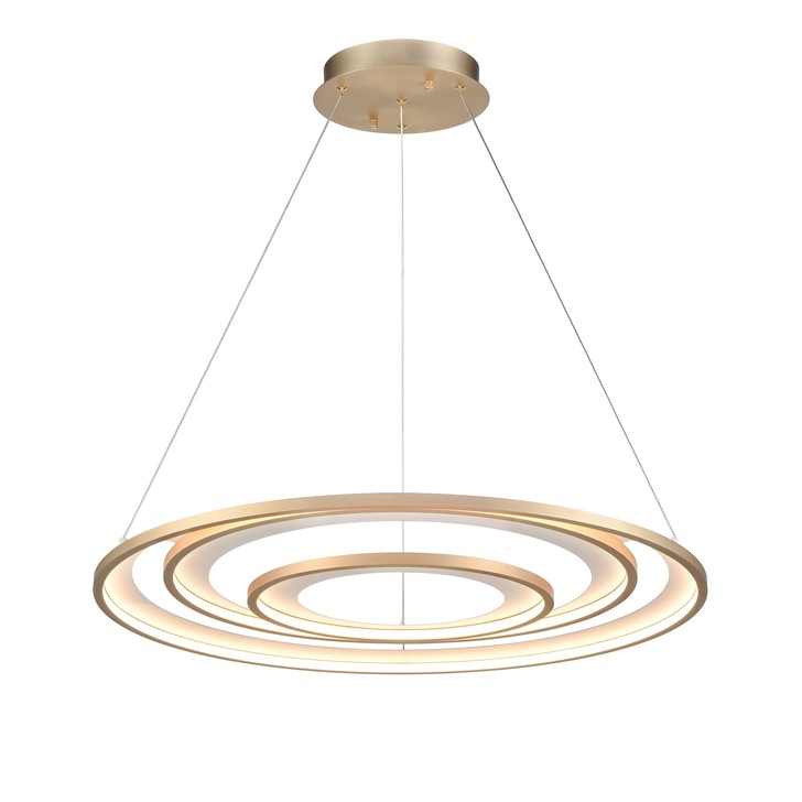 Franklite Halo Large Led Multi-Ring Pendant In Matt Gold - 3000K