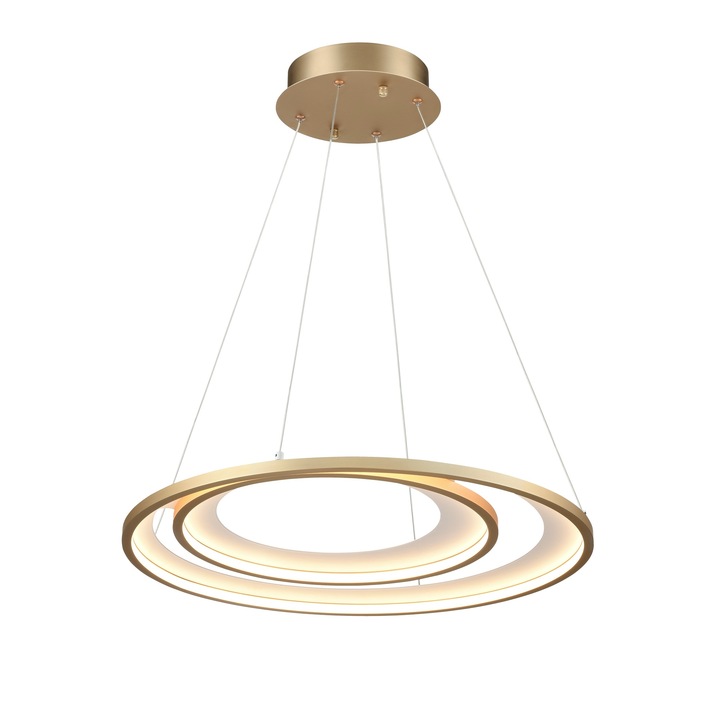 Franklite Halo Medium Led Multi-Ring Pendant In Matt Gold - 3000K