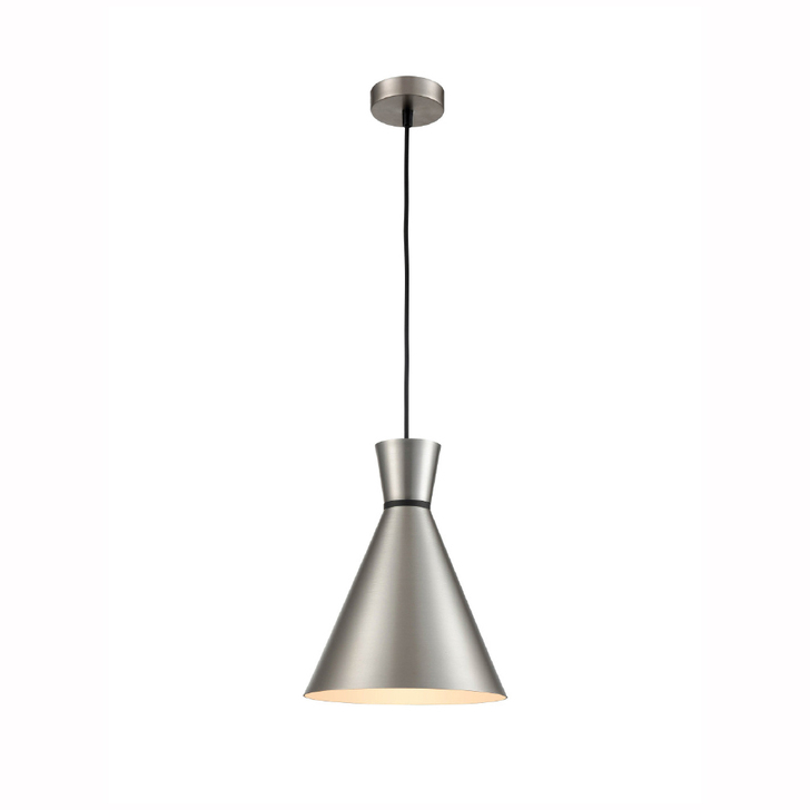 Franklite Happy 250mm Satin Nickel Single Pendant Light