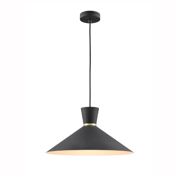 Franklite Happy 400mm Black Single Pendant Light