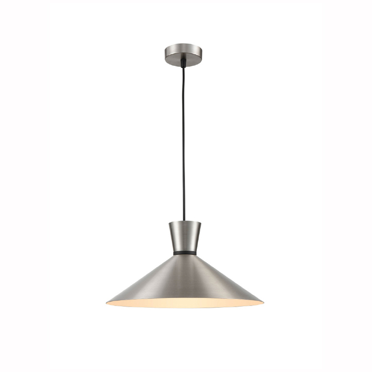 Franklite Happy 400mm Satin Nickel Single Pendant Light