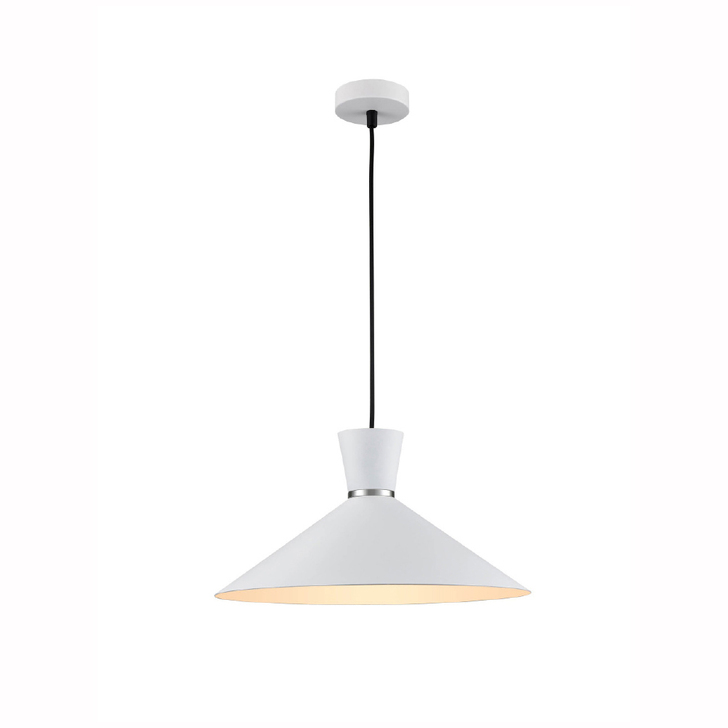 Franklite Happy 400mm White Single Pendant Light