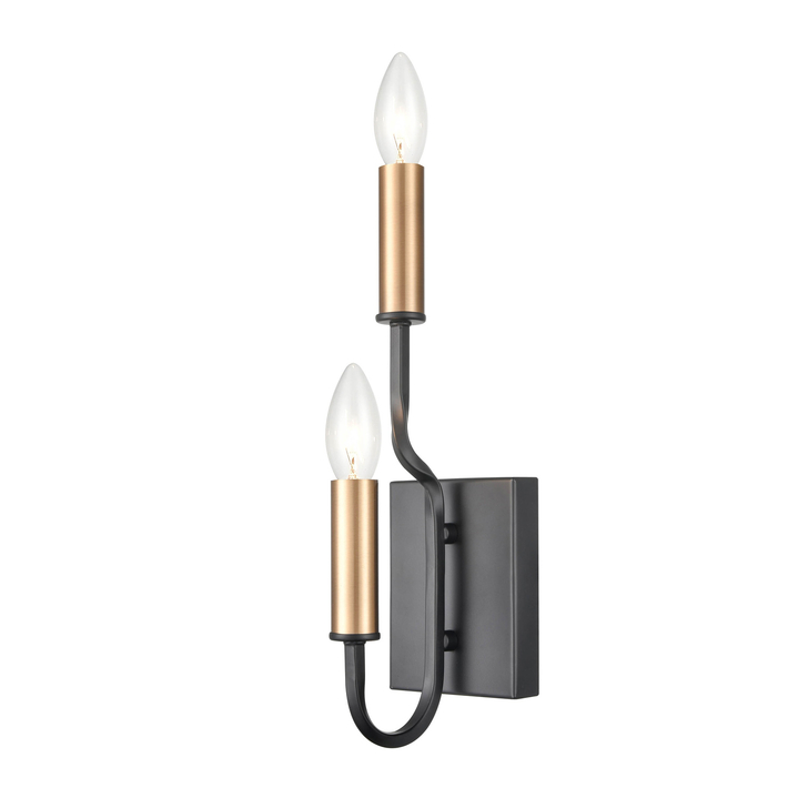 Franklite Kasteel Dark Antique Bronze/Brushed Brass Two Tone Double Wall Light