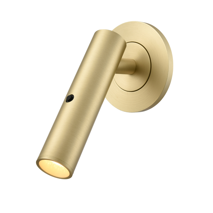 Franklite Mantel Satin Brass Adjustable Led Reading Wall Light With Switch - 3000K