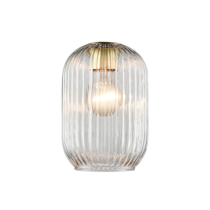 Franklite Mezcla 391 Clear Ribbed Glass - 150mm Diameter - Glass Only