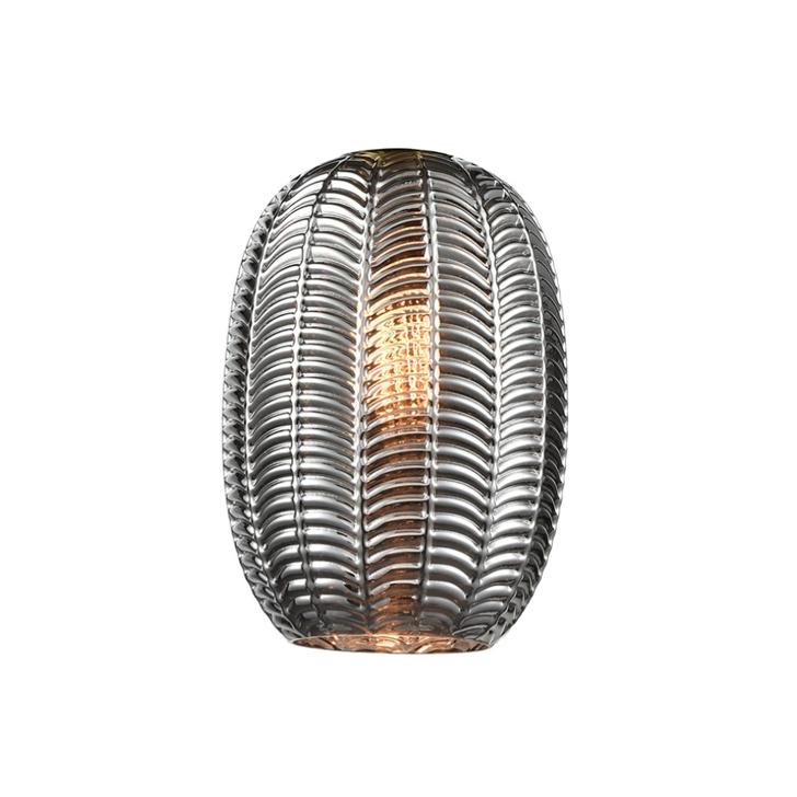 Franklite Mezcla 501 Smoked Chevron Glass Shade - 180mm Diameter - Glass Only
