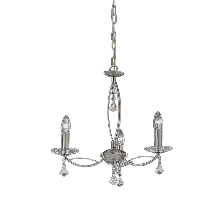 Franklite Monaco Satin Nickel 3 Light Chandelier