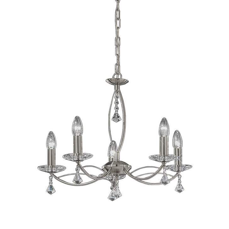 Franklite Monaco Satin Nickel 5 Light Chandelier