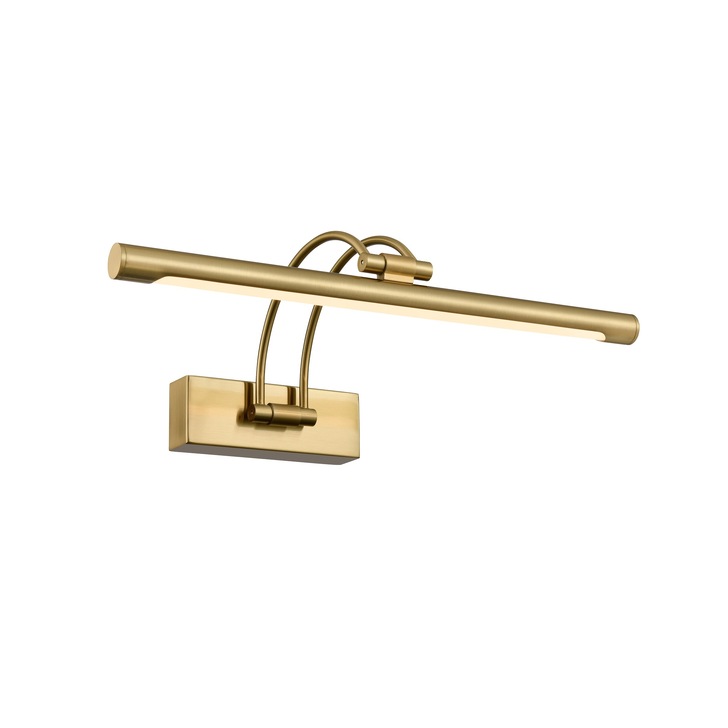 Franklite Nouveau Aged Brass Single Arm Adjustable Dimmable Led Picture Light - 380mm - 3000K
