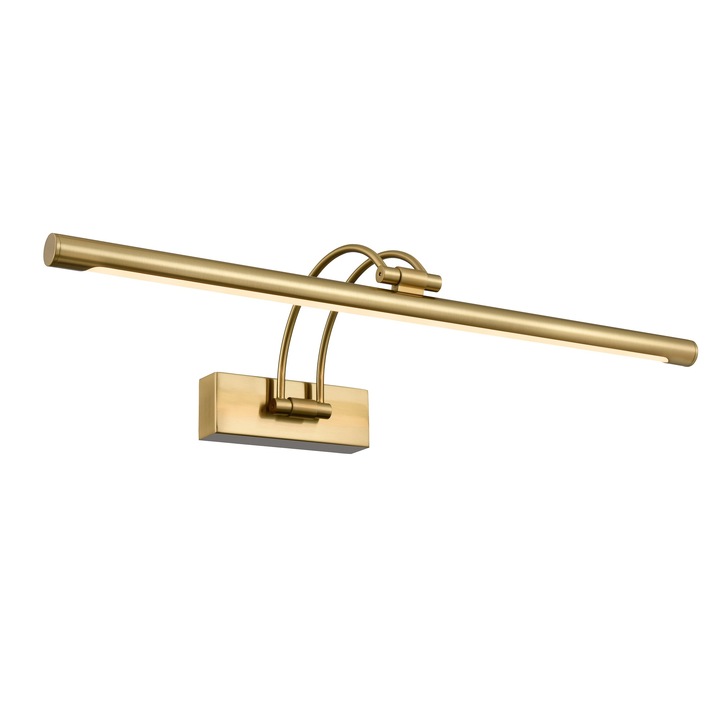 Franklite Nouveau Aged Brass Single Arm Large Adjustable Dimmable Led Picture Light - 540mm - 3000K