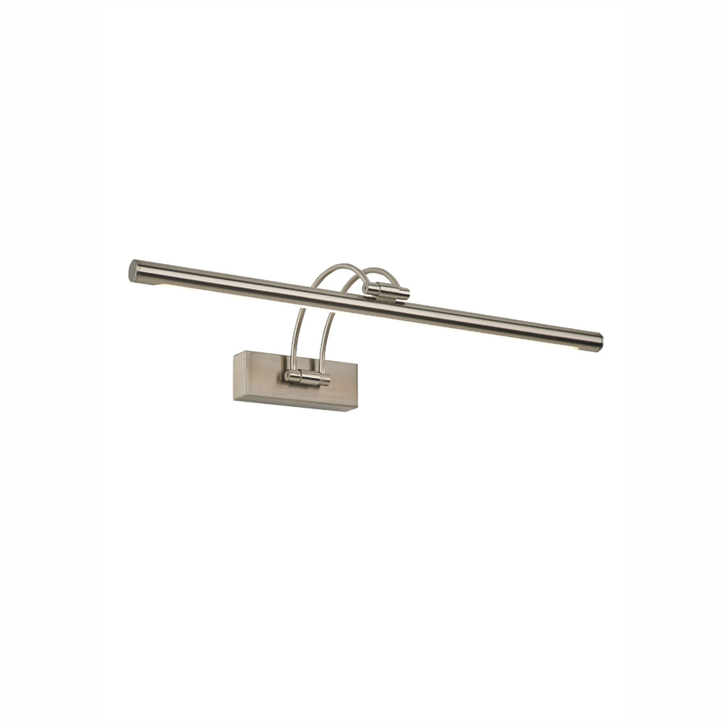 Franklite Nouveau Satin Nickel Single Arm Large Adjustable Dimmable Led Picture Light - 540mm - 3000K