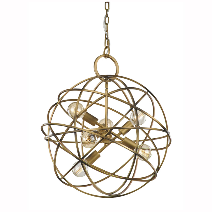 Franklite Orbit Matt Gold Finish 6 Light Orb Pendant