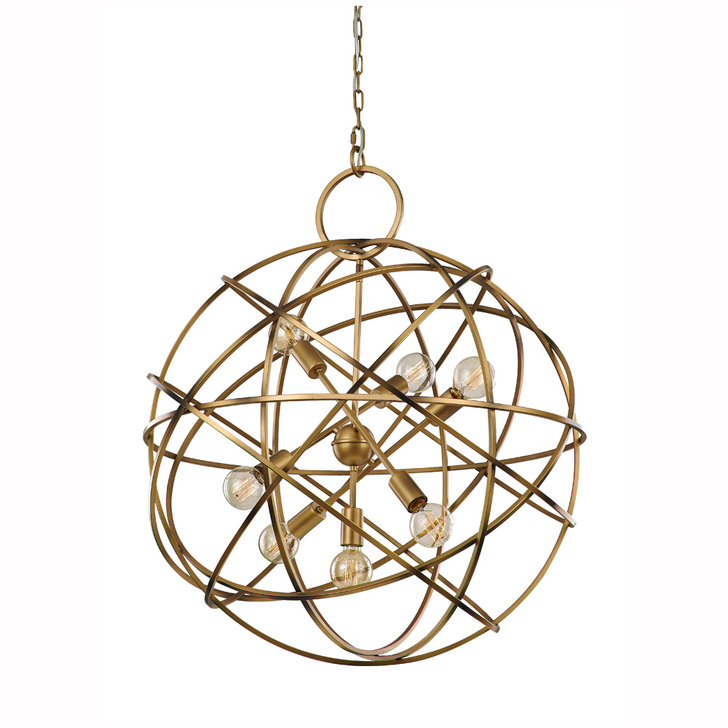 Franklite Orbit Matt Gold Finish 7 Light Orb Pendant