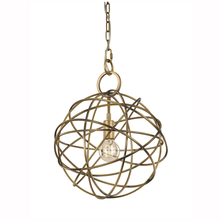 Franklite Orbit Matt Gold Finish Single Orb Pendant Light