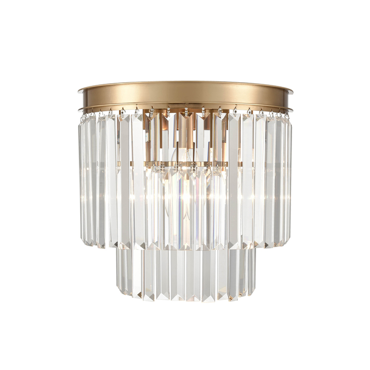 Franklite Perdita Aged Brass Crystal Wall Light