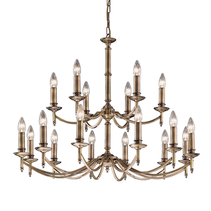 Franklite Petrushka Bronze Two-Tier 18 Light Chandelier