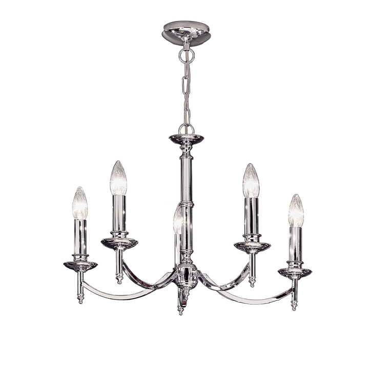 Franklite Petrushka Polished Chrome 5 Light Chandelier