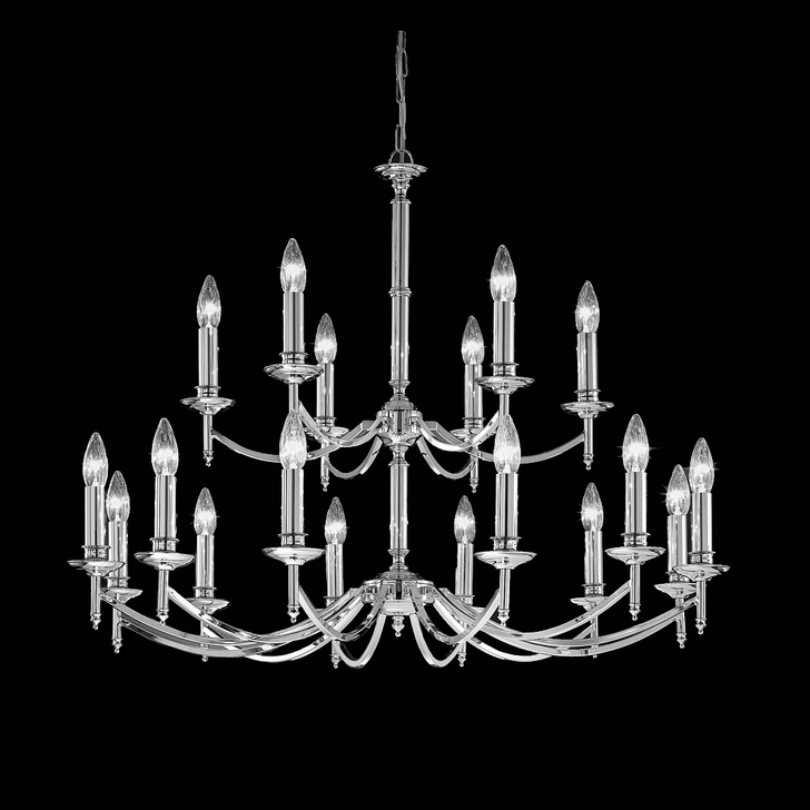 Franklite Petrushka Polished Chrome Two-Tier 18 Light Chandelier