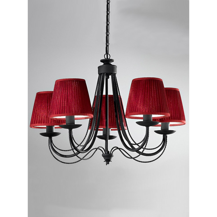 Franklite Philly Matt Black 5 Light Chandelier